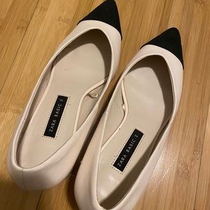 Zara Basic Two Tones Block Heel Shoes
